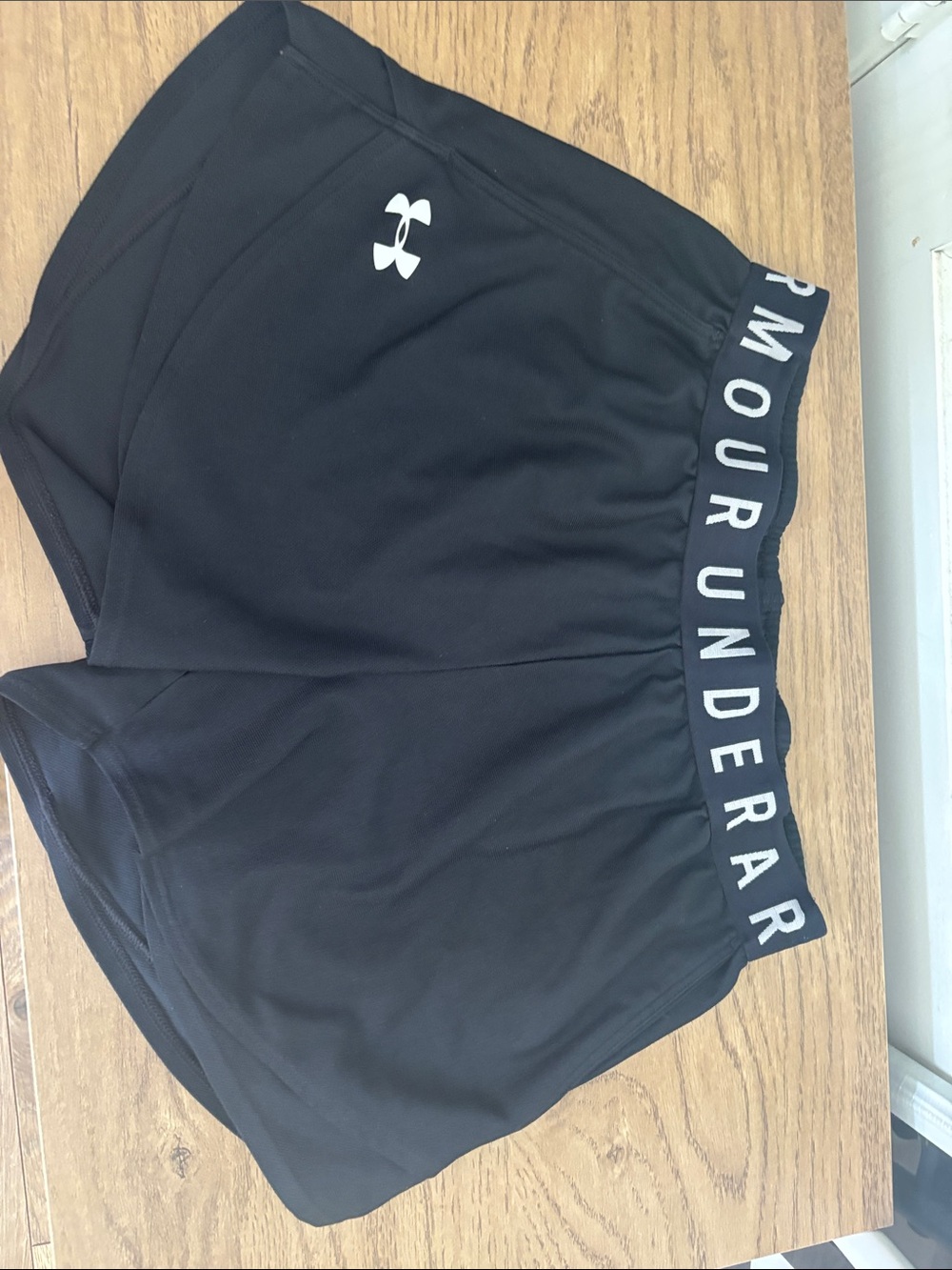 Under Armour Black Women's Logo Elastic Waist Athletic Shorts
